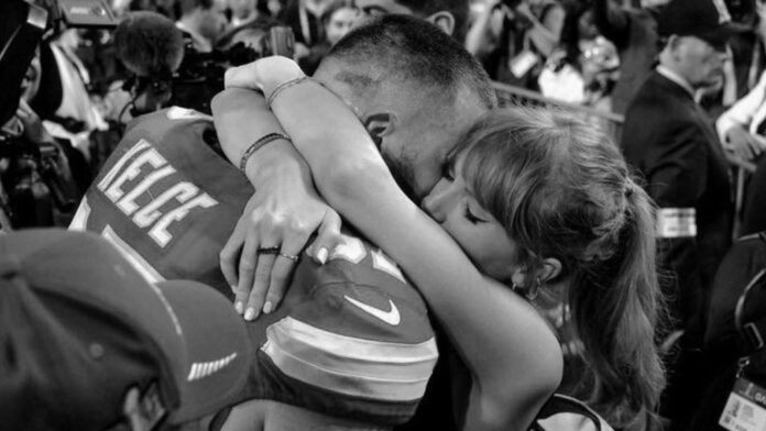 Travis Kelce and Taylor Swift (Image: X /@ciiwyw)