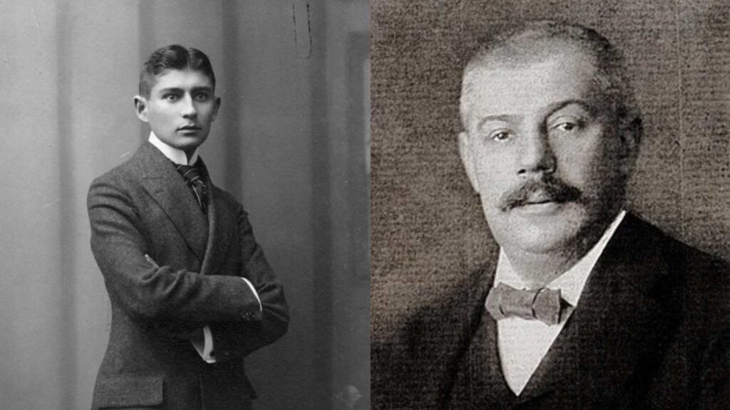 Franz Kafka and his dad, Hermann Kafka (Image: Wikipedia)