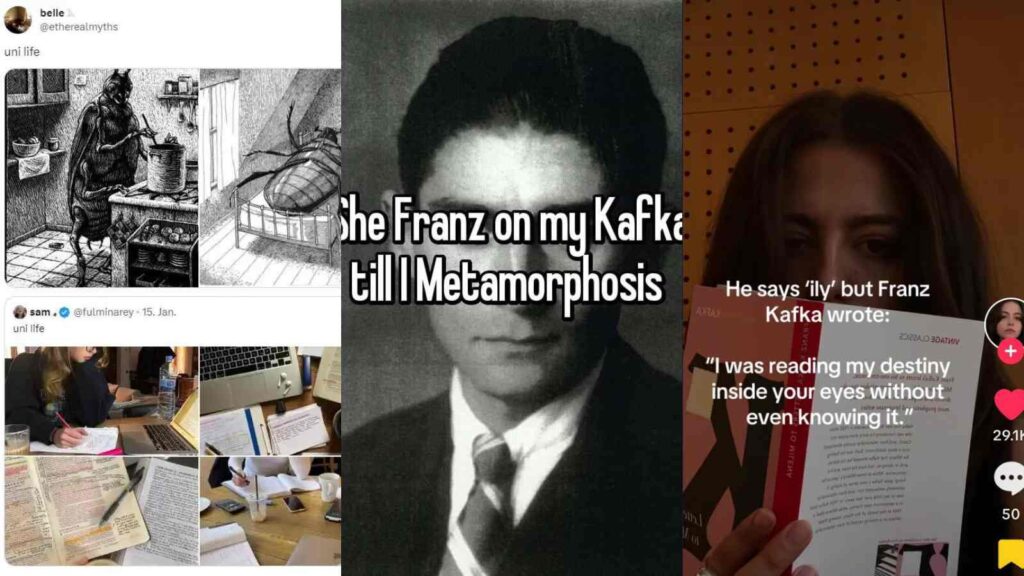 #FranzKafka memes all over social media like X, Instagram and Pinterest 