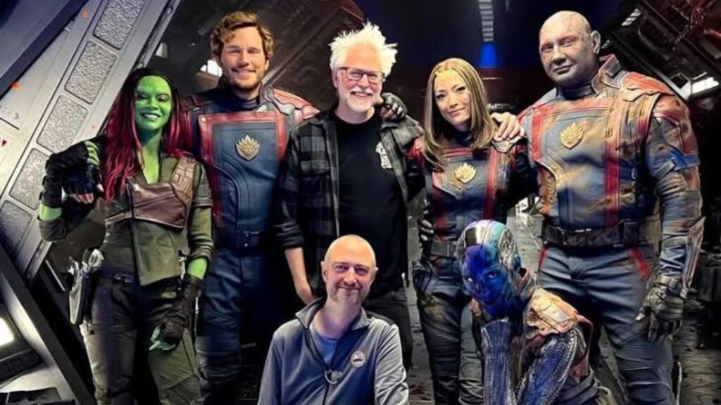 James Gunn with the Guardians of the Galaxy cast (Image: instagram @jamesgunn)