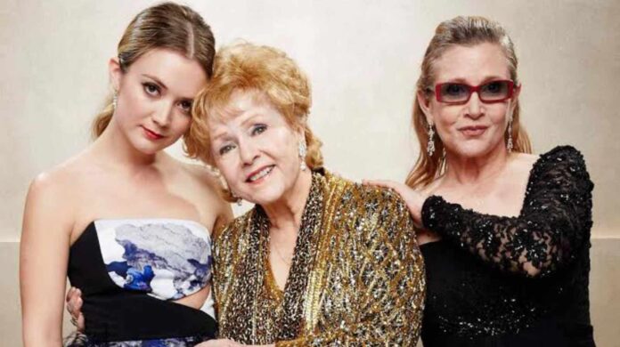 Billie Lourd with her grandmother Debbie Reynoldsand mother Carrie fisher (Image: Wireimage)