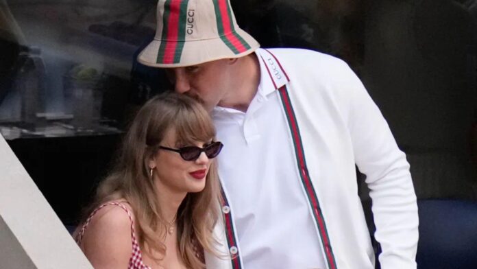 Taylor Swift and Travis Kelce at the US Open (Image: AP)