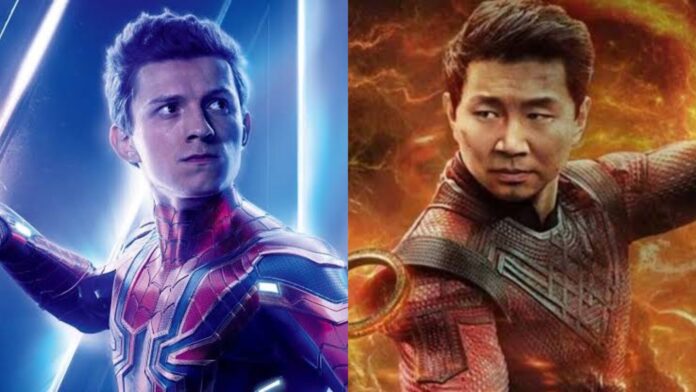 Tom Holland as Spider-man an Simu Liu as Shang Chi (Image: Marvel}