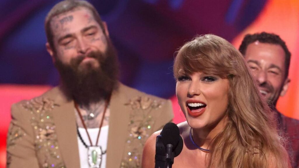 Post Malone and Taylor Swift at the VMAs (Image: MTV)