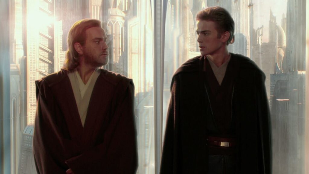 Hayden Christensen as Anakin and Ewan McGregor as Obi-Wan (Image: Disney)