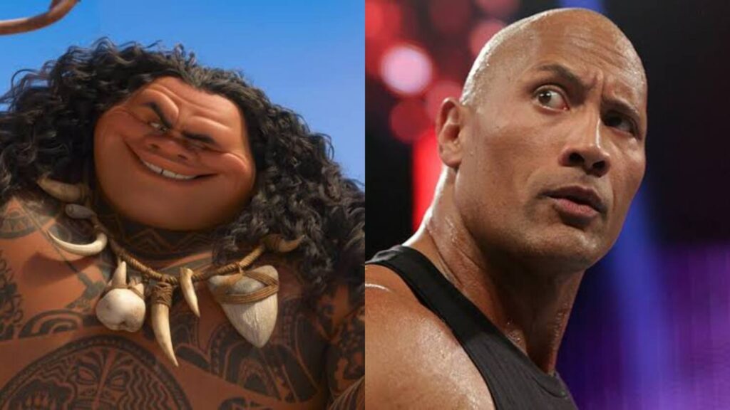 Maui from 'Moana' and Dwayne Johnson (Image: Disney / WWE)