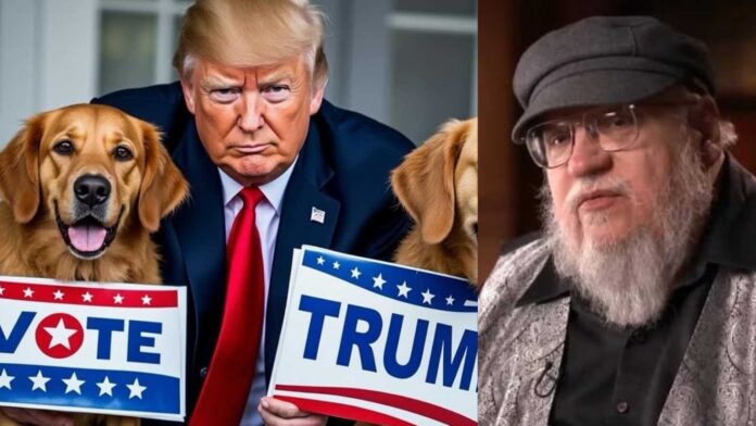 Donald Trump and George R.R. Martin (Image: Instagram @realdinaldtrump / CBS)