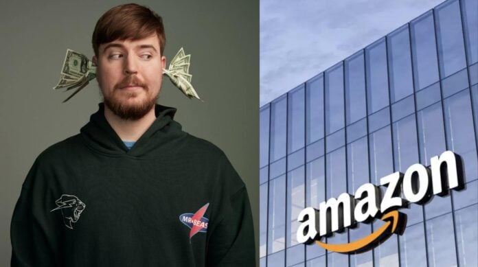 MrBeast and Amazon (Image: Instagram /@mrbeast and AP)