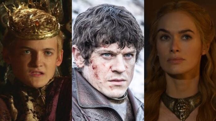 (L to R) Joffrey Baratheon, Ramsay Bolton, and Cersei Lannister (Image: HBO)