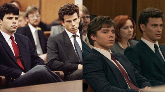 Real and Reel Menendez Brothers (Image: AP and Netflix)