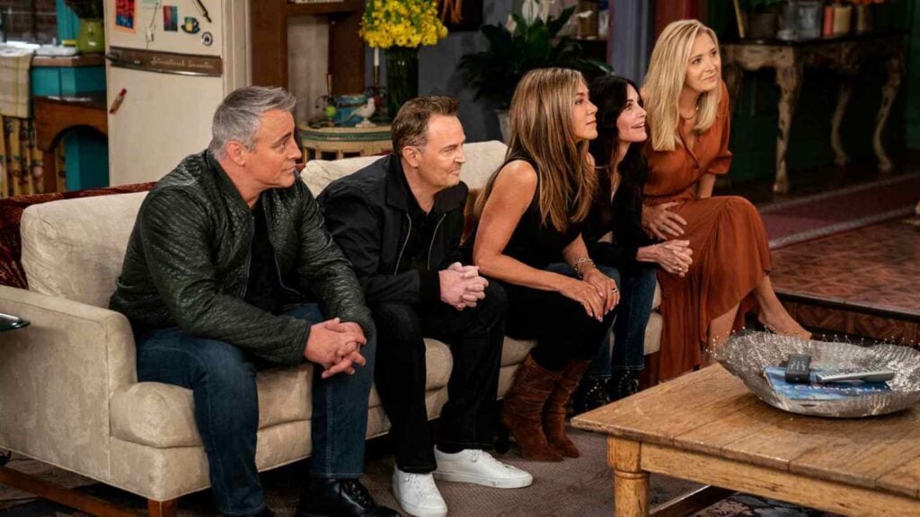 Matt LeBlanc, Late Matthew Perry, Jennifer Aniston, Courtney Cox and Lisa Kudrow (Image: WB)