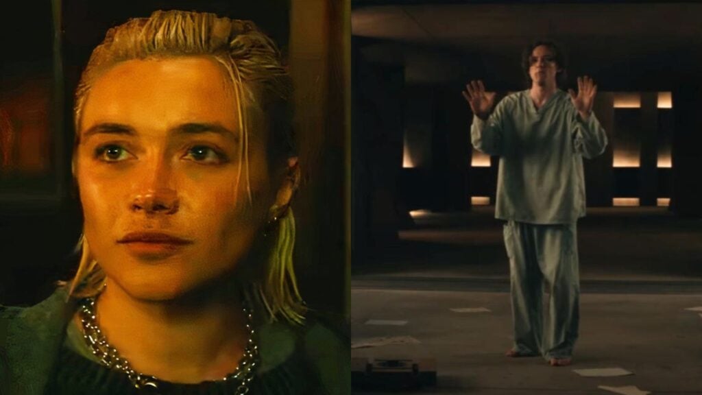 Florence Pugh as Yelena and Lewis Pullman as Bob in the Thunderbolts* trailer (Image: Marvel)