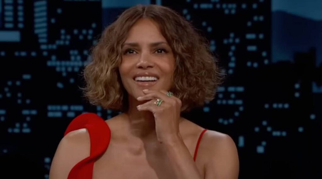 Halle Berry on Jimmy Kimmel Live (Image: ABC)