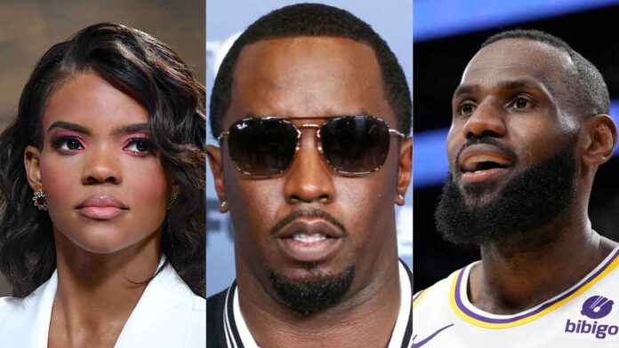 (From L to R) Candace Owens, Sean Diddy and LeBron James (Image: AP)