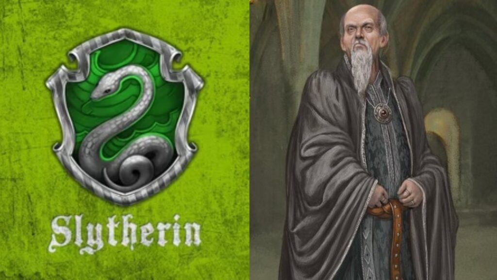 Slytherin crest and Salazar Slytherin (Image: Wizarding World, Screenrant)