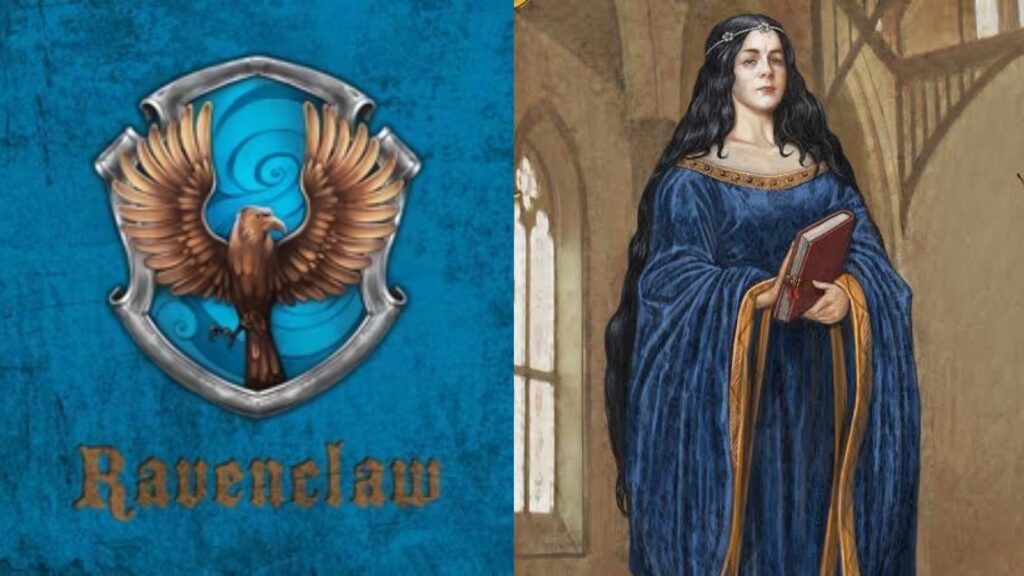 Ravenclaw crest and Rowena Ravenclaw (Image: Wizarding World, Screenrant)