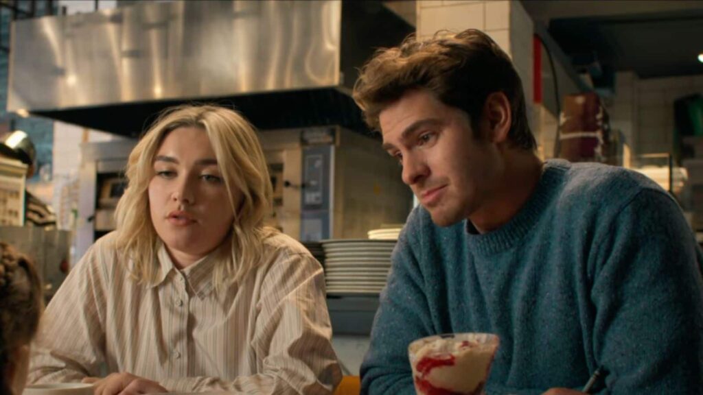 Florence Pugh and Andrew Garfield in 'We Live In Time' (Image: A24)