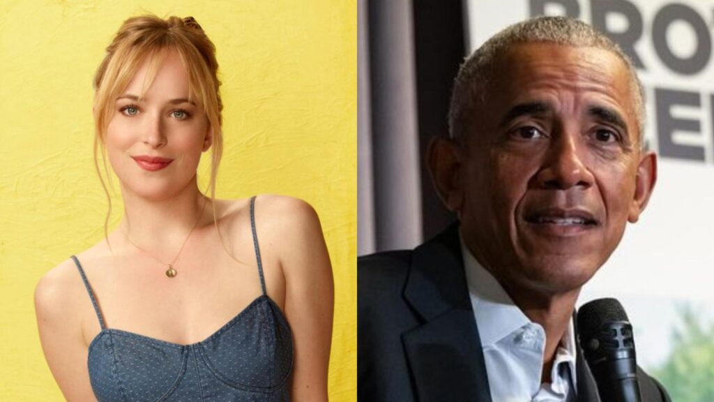 Dakota Johnson and Barack Obama (Image: Fox, Instagram @barackobama)