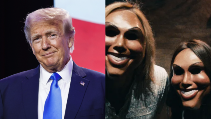 Donald Trump (L) and still from 'The Blumhouse' (R) (Image: Blumhouse)