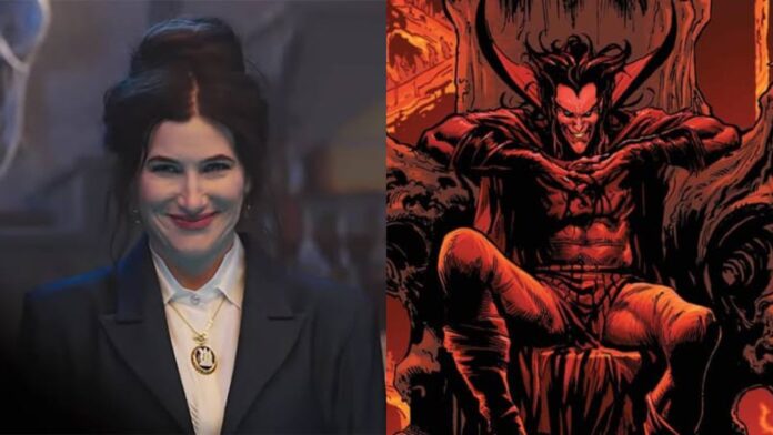 Kathryn Hahn as Agatha and Mephisto (Image: Marvel)