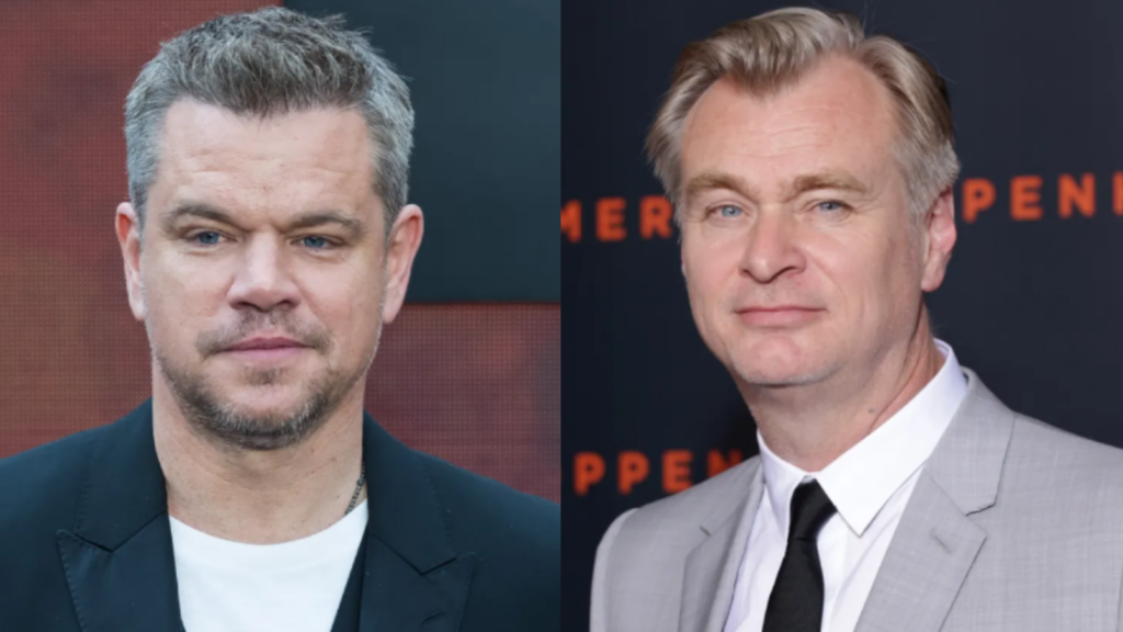 Matt Damon (L) and Christopher Nolan (R) (Image: X)