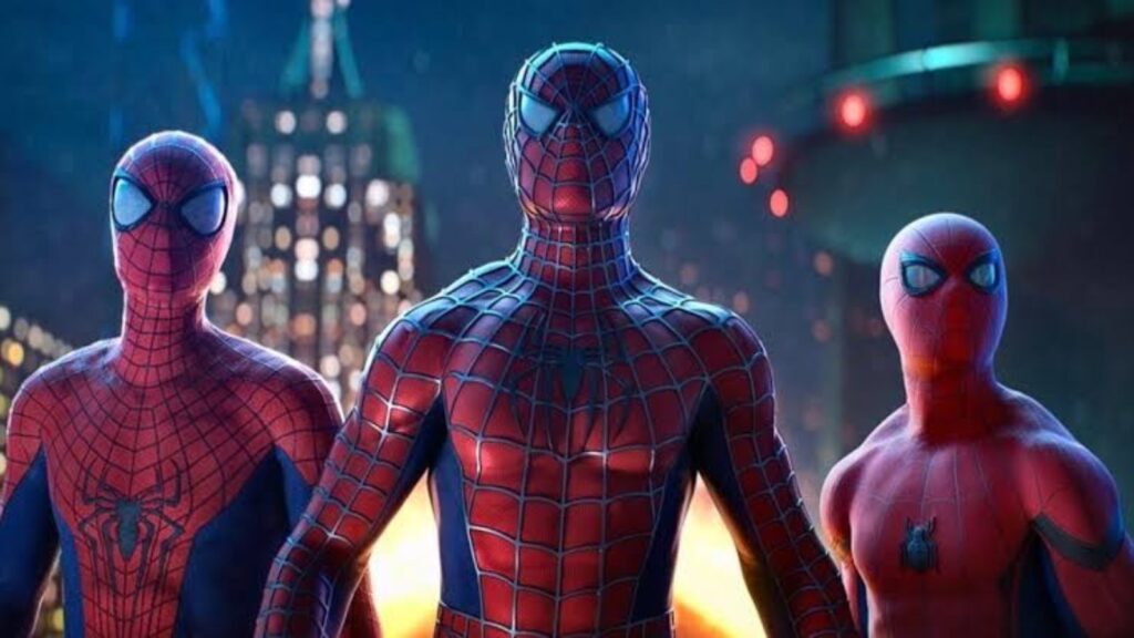 Andrew Garfield, Tom Holland, and Tobey Maguire as Spider-Man (Image: Marvel)