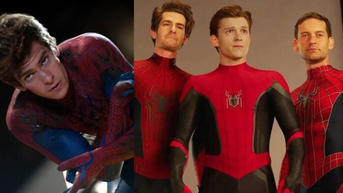 Andrew Garfield, Tom Holland, and Tobey Maguire as Spider-Man (Image: Marvel)