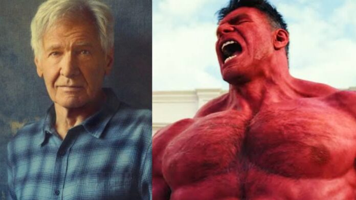 Harrison Ford and him as the Red Hulk (Image: THR, Marvel)