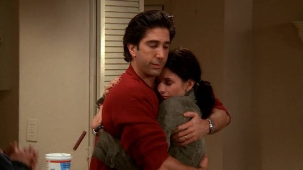 David Schwimmer as Ross and Courtney Cox as Monica Gellar in 'Friends' (Image: NBC)