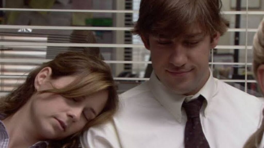 John Krasinski as Jim Halpert And Jenna Fischer Pam Beesly (Image: NBC)