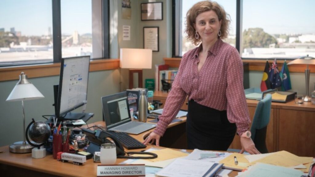 Felicity Ward as Hannah in The Office Australia (Image: Amazon) 