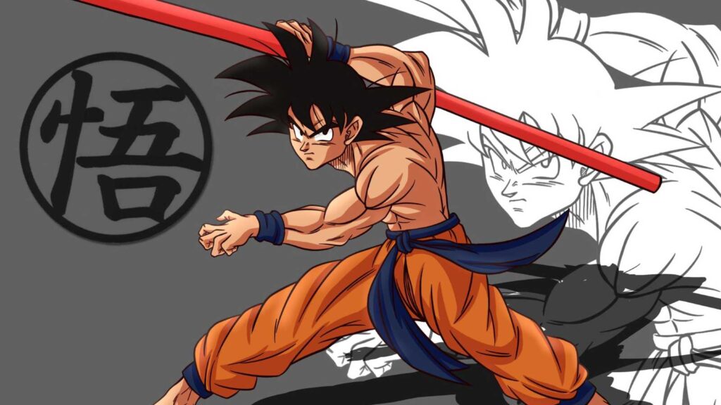 Goku with his powe pole