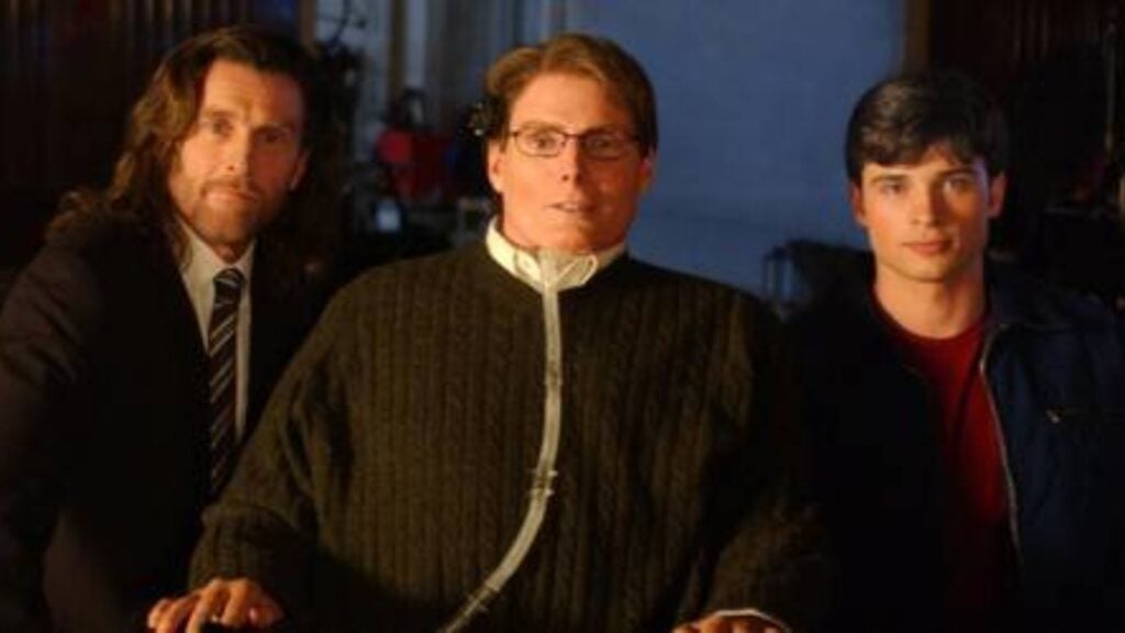 John Glover, Christopher Reeve, and Tom Welling in Smallville' (Image: The WB)