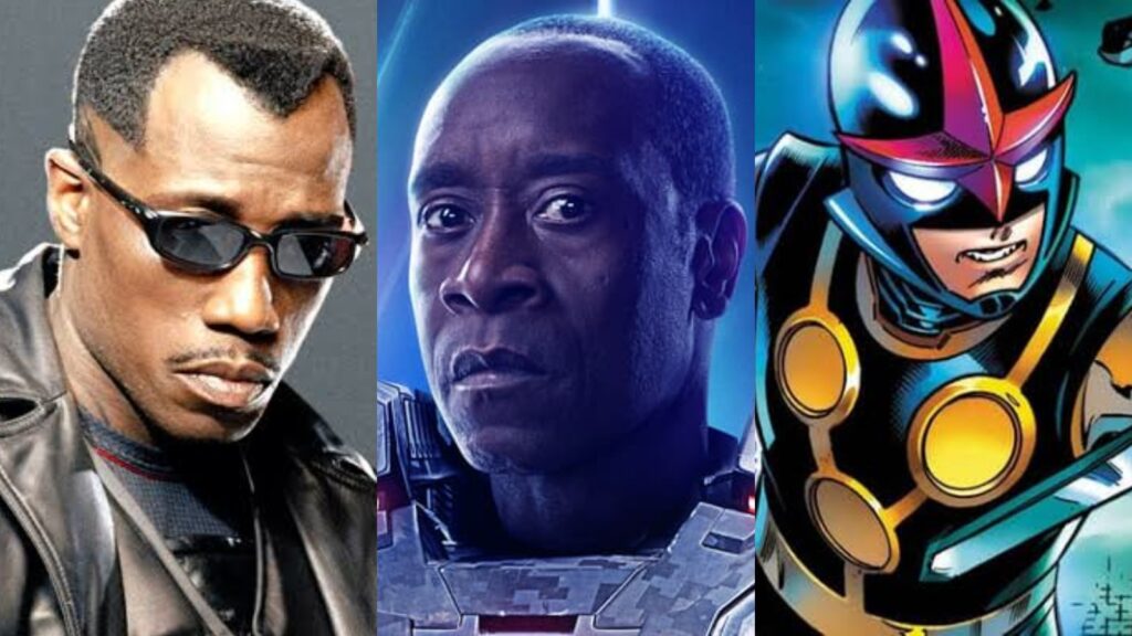 Wesley Snipes as Blade, Don Cheadle as James Rhodes, and Nova (Image: New line cinema, Marvel) 