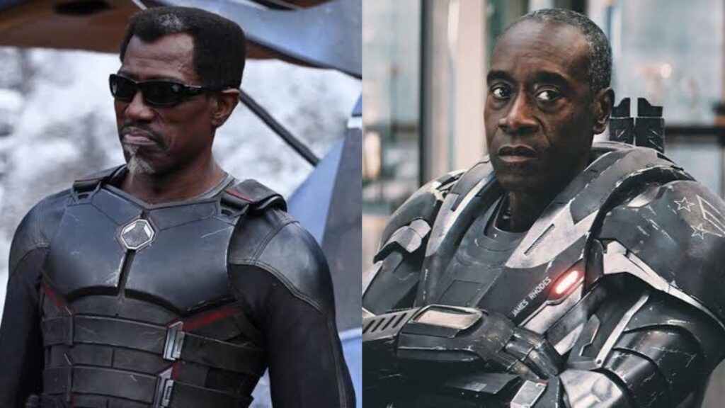 Wesley Snipes as Blade in Deadpool and Woverine and Don Cheadle as James Rhodes (Image: Marvel)