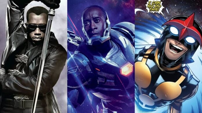 Wesley Snipes as Blade, Don Cheadle as James Rhodes, and Nova (Image: New line cinema, Marvel)