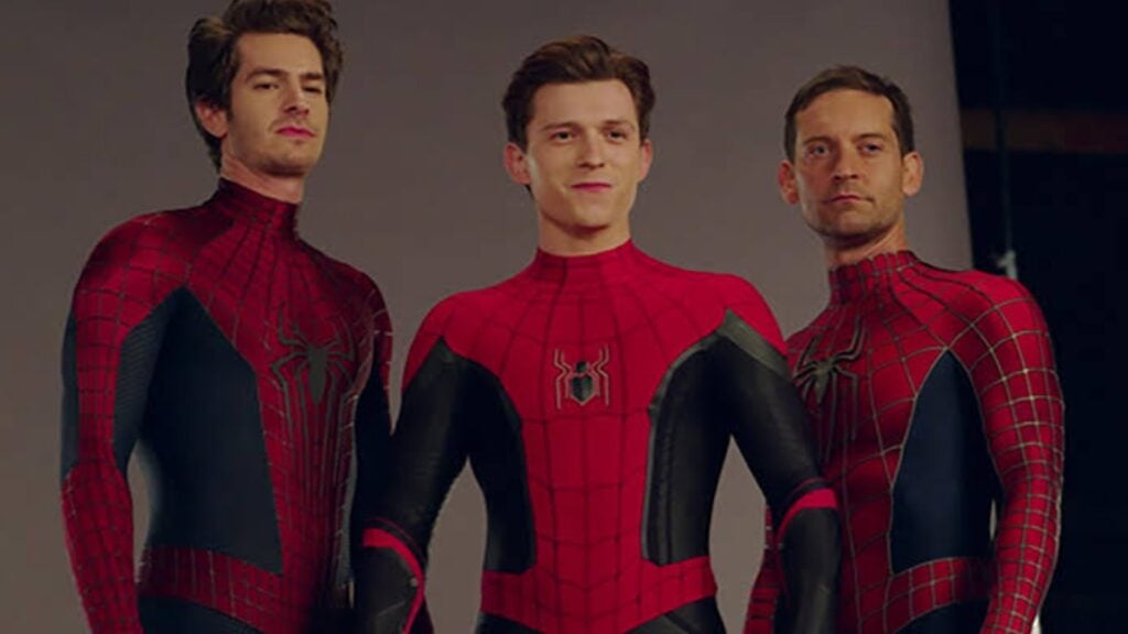 Andrew Garfield, Tom Holland, and Tobey Maguire as Spider-Man (Image: Marvel)