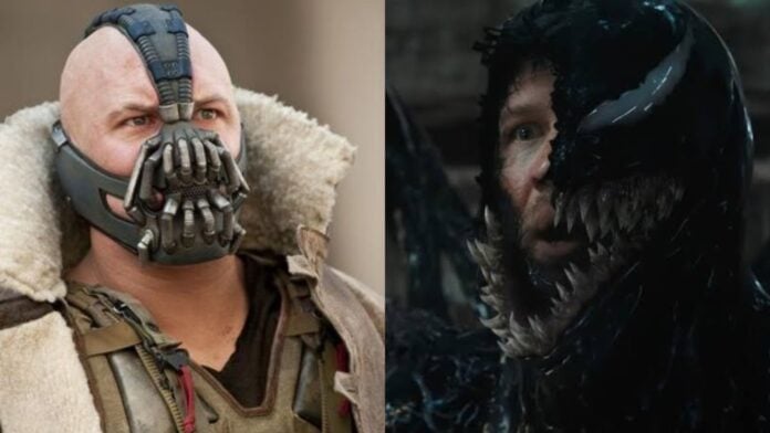 Tom Hardy as Bane and Venom (Image: Sony, Warner Bros)