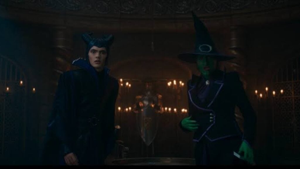 Billy Maximoff as Maleficient and Agatha Harkness as The Wicked Witch (Image: Disney+, Marvel)