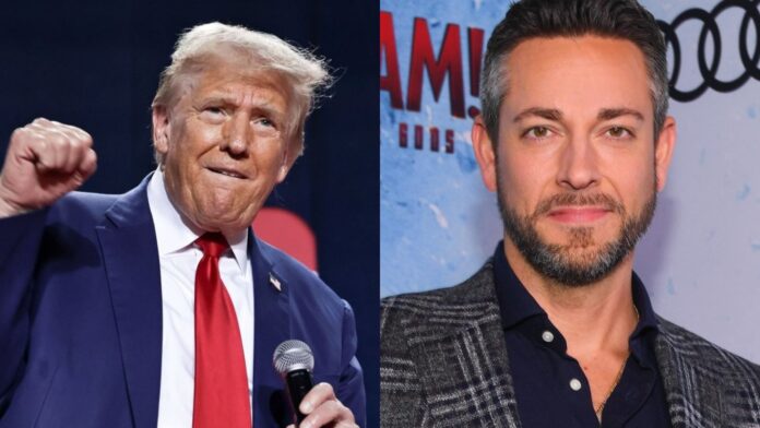 Donald Trump and Zachary Levi (Image: instagram @realdonaldtrump, @zacharylevi)