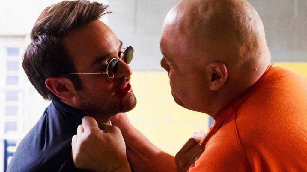 Charlie Cox as Daredevil and Vincent D'Onofrio as Kingpin (Image: Marvel)