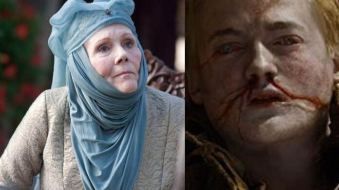 Olenna Tyrell and Joffrey Baratheon dying