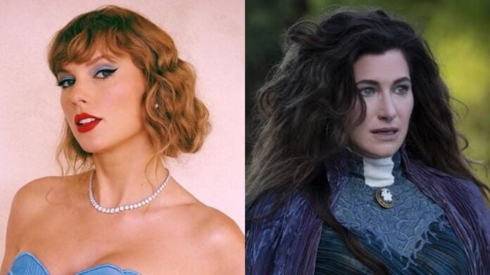 Taylor Swift and Kathryn Hahn as Agatha (Image: instagram @taylorswift, Dsiney+)