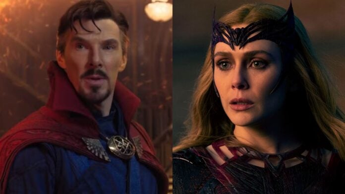 Bendeict Cumberbatch as Doctor Strange and Elizabesth Olsen as Scarlet Witch (Image: Marvel)