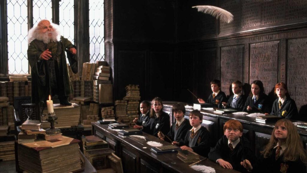 Hogwarts classroom scene (image: Warner Bros)