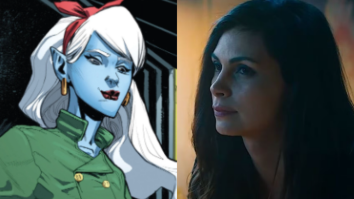 Copycat (L) and Morena Baccarin in ‘Deadpool’ (Image: Marvel)