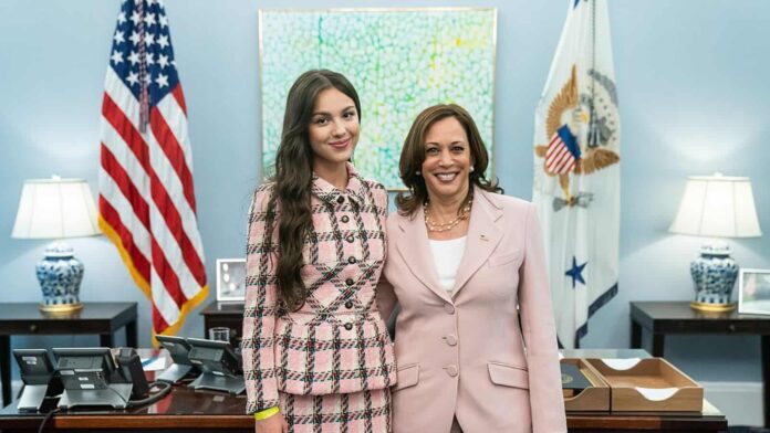 Olivia Rodrigo and Kamala Harris (Image: Wikipedia)