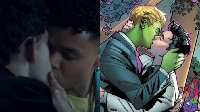 Billy Maximoff and Eddie in 'Agatha All Along' and Hulking and Billy Maximoff in the comics (Image: Marvel, Disney+)