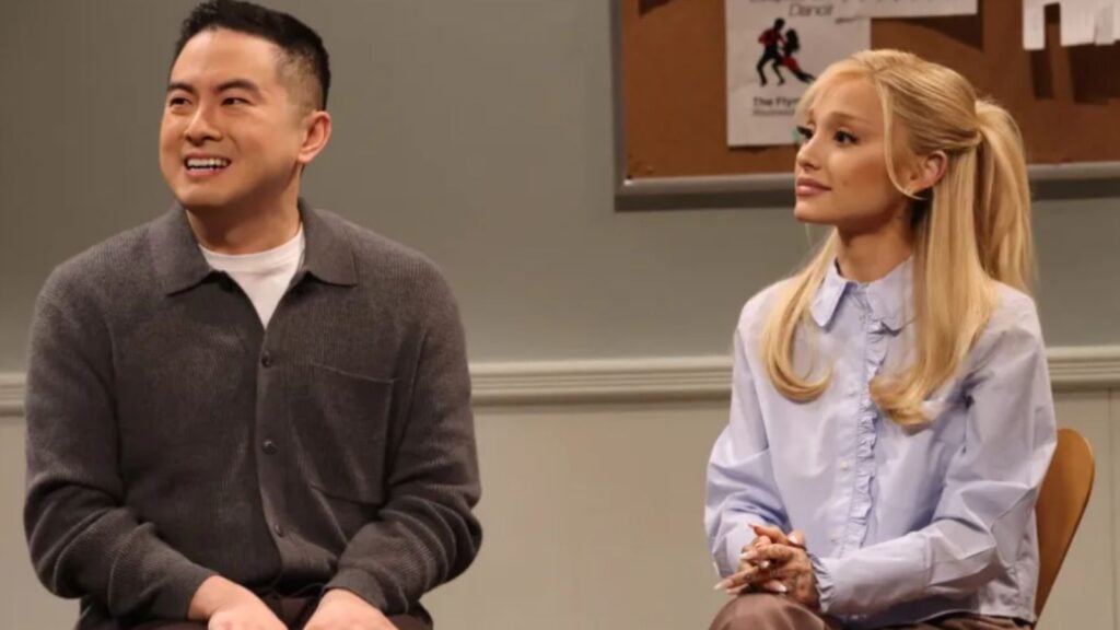 Bowen Yang and Ariana Grande on 'SNL' (Image: NBC)