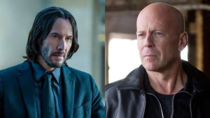 Keanu Reeves as John Wick and Bryce Willis in RED (Image: Summit entertainment)